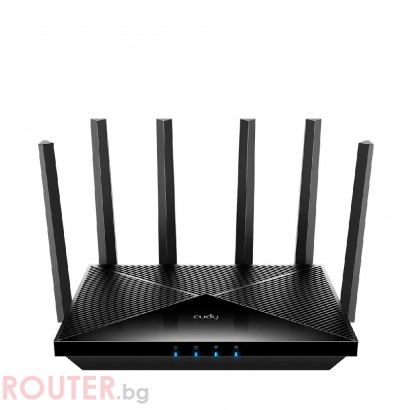 Безжичен рутер Cudy BE6500 2.5Ghz  Gigabit Dual Band Wi-Fi 7, 1x1Gbps WAN порт,4x10/100/1000, 6x5dBi антени, черен