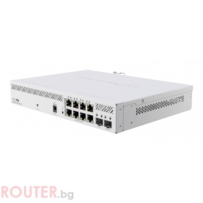 Суич MikroTik CSS610-8P-2S+IN, 8 x Gigabit Ethernet ports, 2 x SFP, PoE out