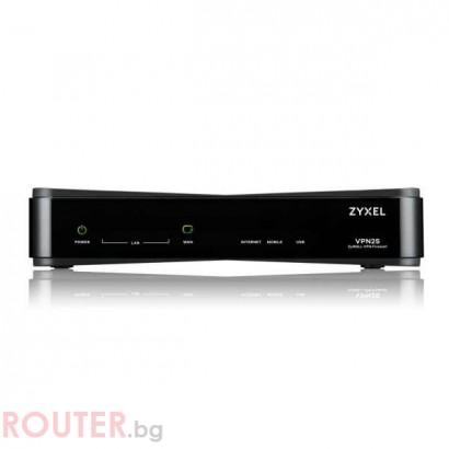 Защитна стена ZyXEL VPN2S, VPN, Firewall, 10/100/1000, 1xWAN, 1xOPT, 3xLAN, 2xUSB, Черен