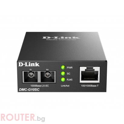 Медиа конвертор D-link DMC-G10SC/E, 100/1000Base-T to 1000Base-LX SC Single-Mode (10 km)