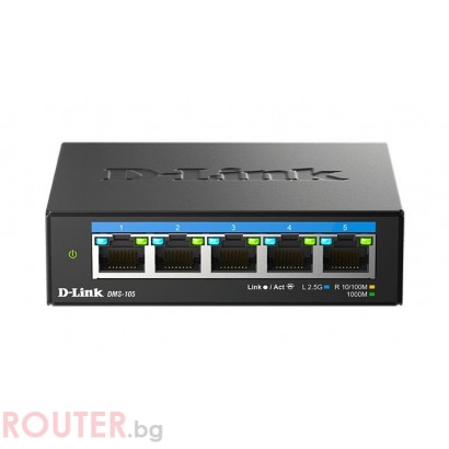 Суич D-Link DMS-105/E, 5 портов 2.5G Multi-Gigabit