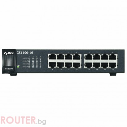 Суич ZYXEL GS1100-16, 16 портов, Gigabit