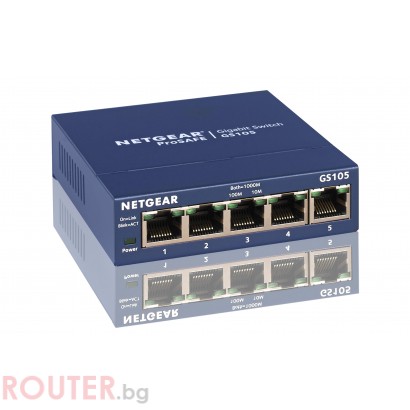 Netgear FS105, 5 x 10/100 ProSafe switch, external power supply