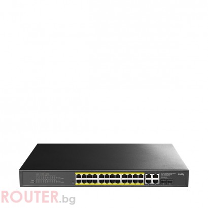 Суич Cudy GS1028EPS2, 24 портов, управляем Gigabit PoE+, 2x Gigabit SFP, 4× Uplink