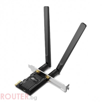 Безжичен адаптер TP-LINK Archer TX20E, PCIe, 1800Mbps, Wireless AX, 2.4GHz /5GHz, BT 5.2, 2x външни антени