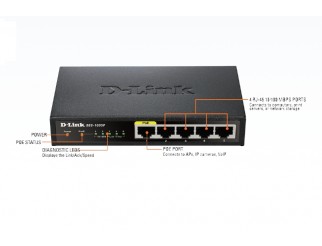 Мрежов суич D-LINK 5-Port Fast Ethernet PoE Desktop Switch