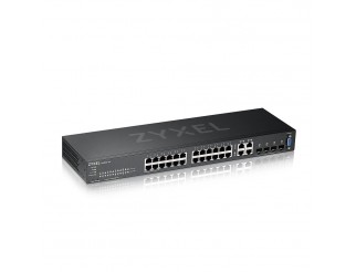 Суич ZyXEL GS-2220-28, 24 портов Layer2+, 24x Gigabit + 4x Gigabit combo (RJ45/SFP), управляем