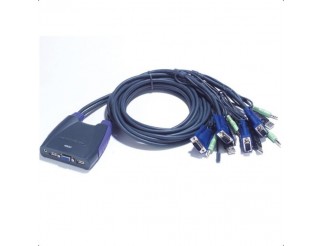 KVM суич ATEN CS64US, от 2x USB A, 1x VGA, 1x 3.5mm jack към 4x USB A, 4x VGA), 4x 3.5mm jack