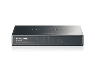 Мрежов суич TP-Link TL-SG1008P 8-Port Gigabit Desktop Switch with 4-Port PoE+, 64W PoE Power supply, Supports PoE power up to 30 W for each PoE port, 802.1p/DSCP QoS, IGMP Snooping, Plug and Play, steel case
