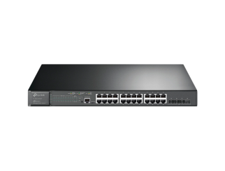 Мрежов суич TP-LINK DHCP Server Built-in Jumbo Frames Support DoS Attack Protection Radius/TACACS+ Web Interface MAC address filtering 24 Ports PoE+