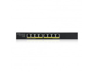 Суич 8-портов ZyXEL GS1915-8, Gigabit, управляем, standalone или Nebula управление, PoE