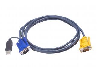 KVM кабел ATEN, PC HDB & USB към 3in1 SPHD(Keyboard/Mouse/Video), Вграден PS/2 към USB конвертор, 3 м