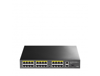 Суич Cudy FS1026PS1, 24 x 10/100 PoE+ Switch 2 x Gigabit порта, 1 x SFP Slot