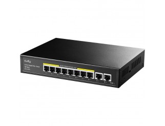 Суич Cudy GS1010PE, 10 портов, 10/100/1000, PoE 120W, 2 x Uplink порта