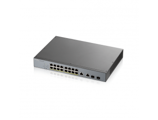 Суич ZyXEL GS1350-18HP, 18-портов, Gigabit, Управляем, PoE 250W