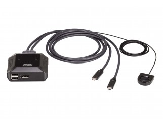 KVM превключвател, ATEN US3312, 2-портов, 4K, DisplayPort, USB-C