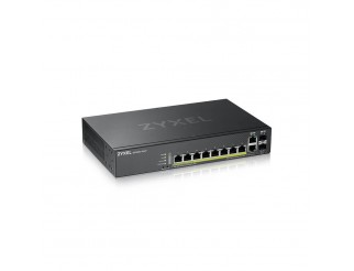 Суич ZyXEL GS-2220-10HP, 10 портов Layer2+, 8x Gigabit PoE + 2x Gigabit combo (RJ45/SFP), управляем