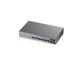 Суич ZyXEL GS1350-12HP, 12-портов, Gigabit, Управляем, PoE 130W