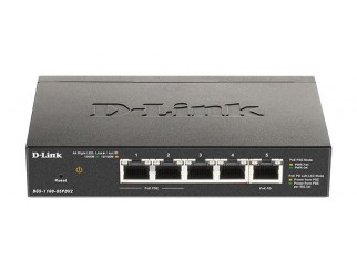 Суич D-Link DGS-1100-05PDV2, 5 портов 10/100/1000 Gigabit Smart Switch,PoE, управляем