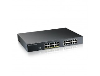 Суич 24-портов ZyXEL GS1915-24EP, Gigabit, управляем, standalone или Nebula управление, монтаж в шкаф, PoE