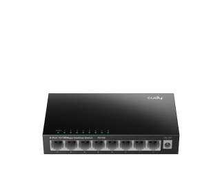 Суич Cudy FS108, 8-портов 10/100 Mbps RJ 45, Метален корпус, Черен